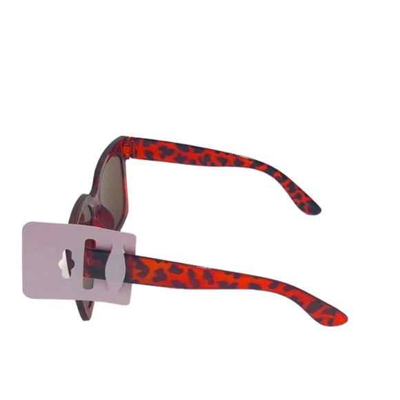 Lunettes 🕶 De Soleil Oversized Red Square Frame Sunglasses - Picture 5 of 6